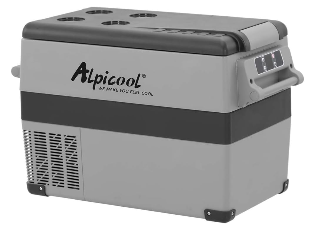 Alpicool CF45 45L | Refrigerador de coche portátil congelador | 12/24v | Bajo consumo | DC enfriador eléctrico para camping, conducción, picnic, camper, barco | Mini nevera | Nevera silenciosa