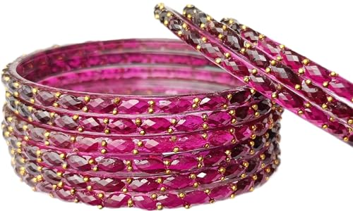Image of JPS Plain and Glossy Finished Raindrop Glass Bangles Set for Women & Girls | Traditional Ethnic Chudi for Wedding, Party & Regular- Set of 12 Pcs of One Colour | Wedding Special