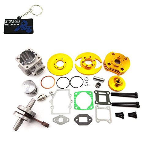 Montaggio: Gold 44 millimetri Big Bore Kit Testata Per 47cc 49cc 2 tempi Motore cinese Mini Dirt ATV Quad Pocket Bike 4 Wheeler Minimoto