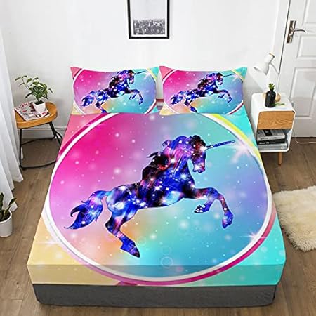 unicorn single fitted sheet