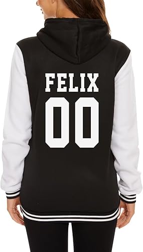 babyhealthy Kpop Varsity - Sudadera con capucha Bangchan Felix Hyunjin Jeongin Changbin Jisung Minho Seungmin
