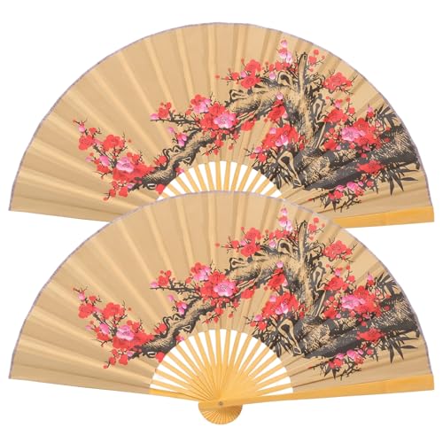 Éventail mural géant tissu beige 2 pièces pour meubler un grand mur vide