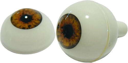 Par de ojos realistas de acrílico redondo tamaño real para Halloween, máscaras, muñecas o osos 1.024 in (marrón claro infectado)