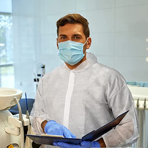 Amz Medical Supply White Hazmat Suits Disposable 4X-Large. White Pp Disposable Coveralls 30 Gsm. Waterproof Paint Suits With Attached Elastic Hood, Boot, Front Zipper, Elastic Wrists #TOP5