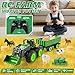 Remote Control Tractor Toy Set with Trailer & Farm Accessories, Light Up Farm Truck Toys for Boys & Girls 3, 4, 5, 6, 7 Year Old, 2.4 Ghz RC Tractor Toys, Ideal Christmas, Birthday Gifts for Kids
