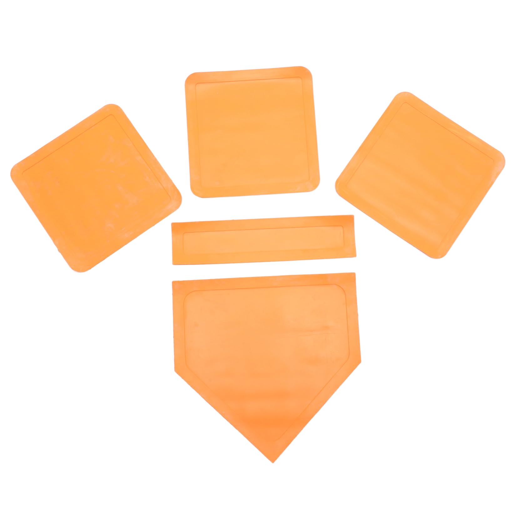 Abaodam Baseball Pitching Base Pad Set 5-Piece Softball Rubber Base Kickball Plate Training Pad