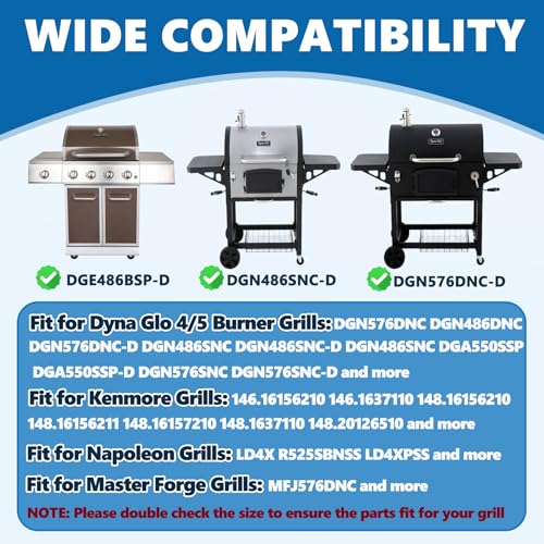 Image of SafBbcue DGN576DNC-D Grill Parts for Dyna-Glo DGN486DNC DGN486SNC DGE486BNP Grill Grates for Char-Griller 2190 Grills, for Master Forge 403-01006-00 3218LT Brinkmann 810-9590-S Cast Iron Grate, 4 Pcs