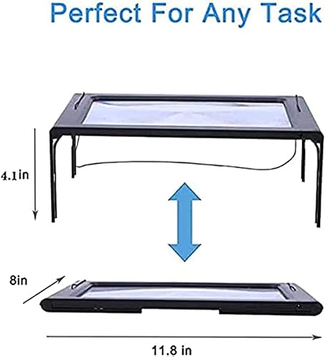 Miniatura 2 de Lupa de página completa 3X grande con 12 luces LED proporciona un área de visión uniformemente iluminada, patas plegables abatibles, modos de fuente
