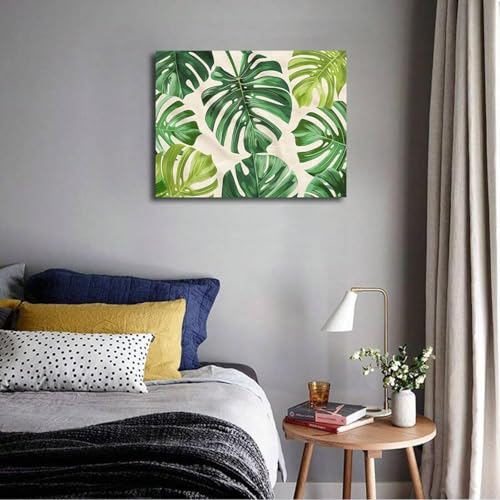 Toile Monstera cadre 70x100cm pour illuminer un mur blanc vide - 4