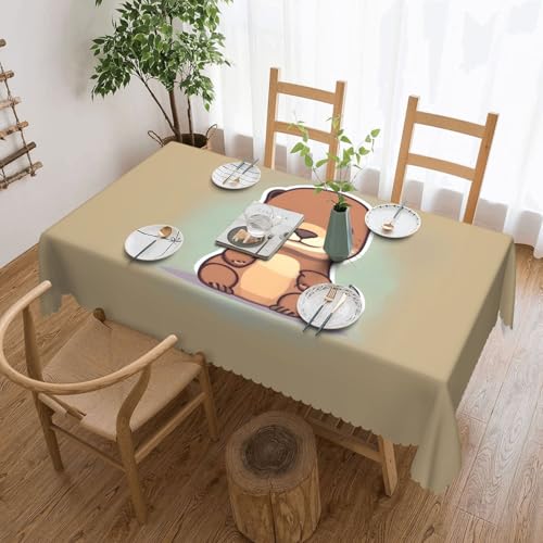 Nappe rectangulaire imprimé loutre en tissu pour table de dîner