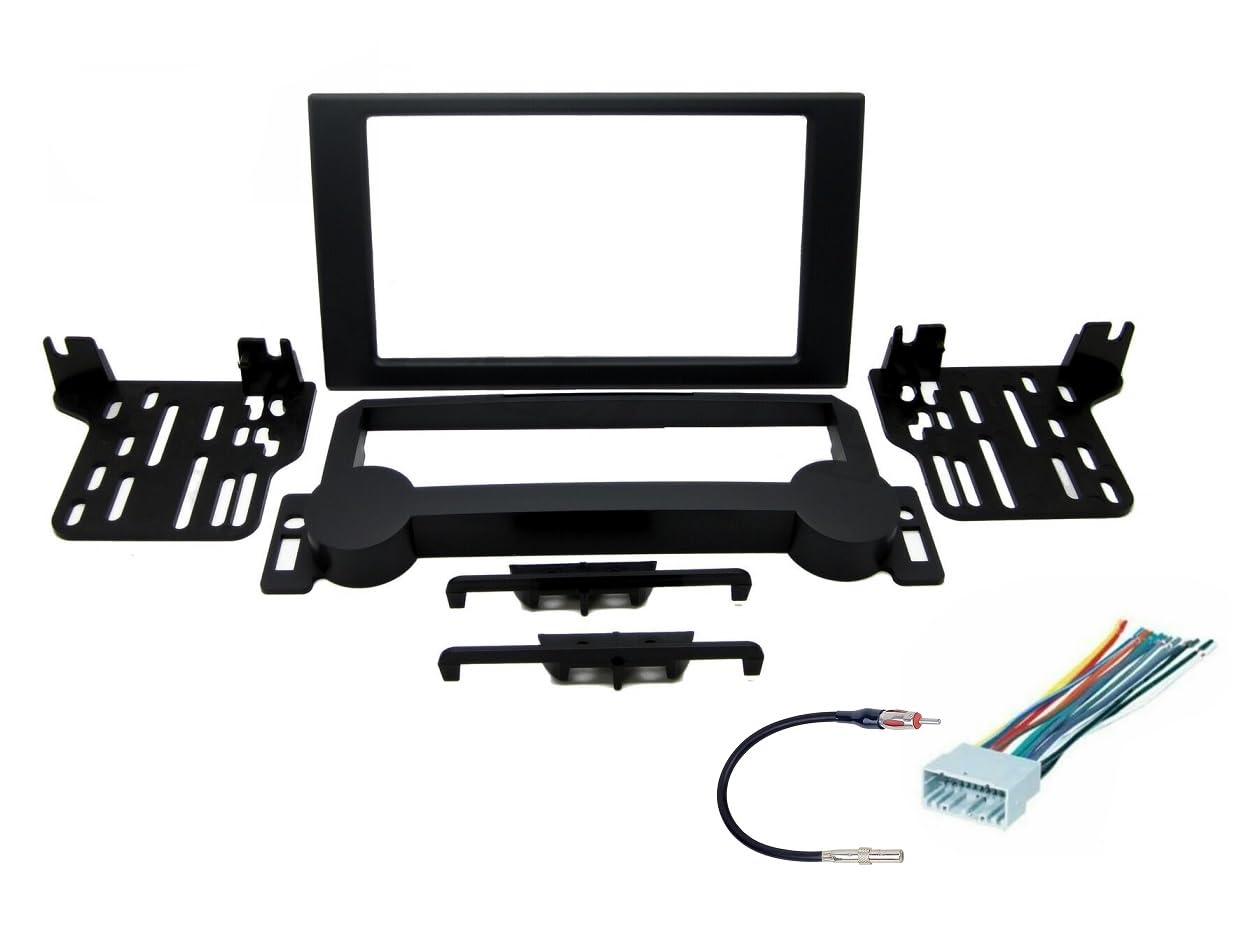 Double DIN Car Stereo Radio Installation Dash Kit Compatible with Chrysler Dodge Jeep for The Year 2004 2005 2006 2007 2008 2009 2010 (Dash Kit + Wiring Harness)