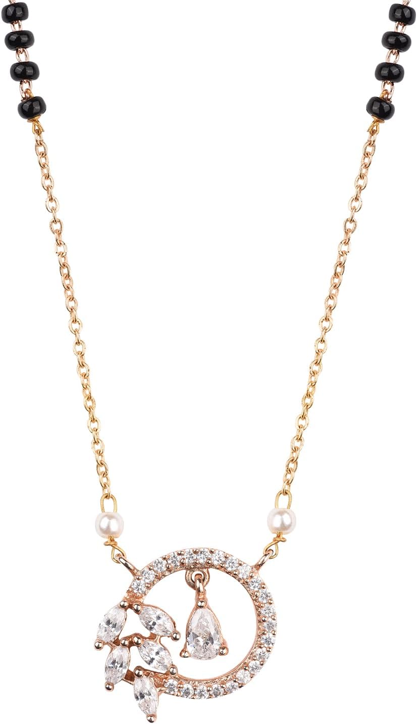 XPNSV Floral Drop round beaded mangalsutra pendant