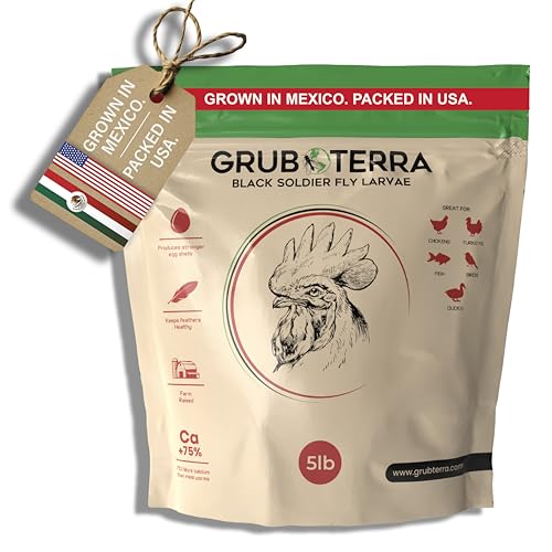 GrubTerra Golden Dried Black Soldier Fly Larvae - Premium Supplement to Increase Egg Production for...