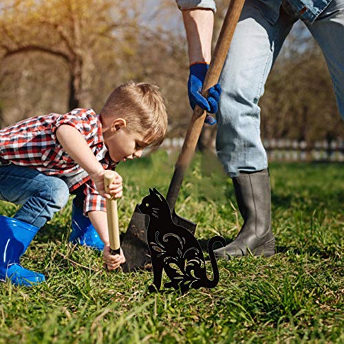 image for Taswuw Cat Garden Statues Black Cat Silhouette Cat Decorative Garden S