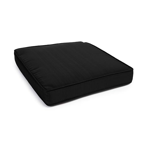 Sherry Kline Sunrise Indoor/Outdoor Corded Seat Cushion, 17"x17"x3", Black 2