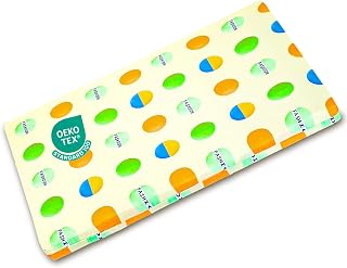2025 Upgraded Pack n Play Mattress 38x26 Inch - Firm High Density 45D Foam, Breathable Cotton Cover, No Gaps, Odorless for Playpen (Color Circles)