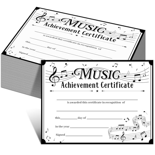 Certificat de réussite musicale en papier cartonné pour récompenser les progrès des enfants