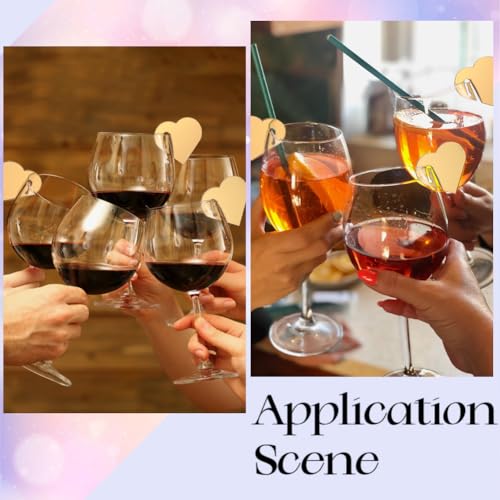 Identificadores de copas SUNNYCLUE para evitar confusiones de bebidas con estilo de corazón 5