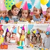 24-Piece Assorted Color Kids Party Hats with Adjustable Elastic Bands for Birthday Celebrations and Classroom Activities - Image 4