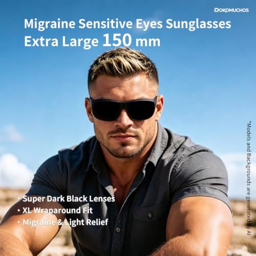 Image of CAT 4.5 Cataract Super Dark Sunglasses Fit Over Wraparound Sunglass UV Protection Shades Migraine Sensitive Eyes