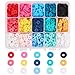 Ornaland 8mm Ambientale Fatto A Mano in Argilla Polimerica Distanziatore Perline 15 Colori Disco/Piatto Rotondo Perline Heishi Sciolte per Creazione di Gioielli Fai da Te