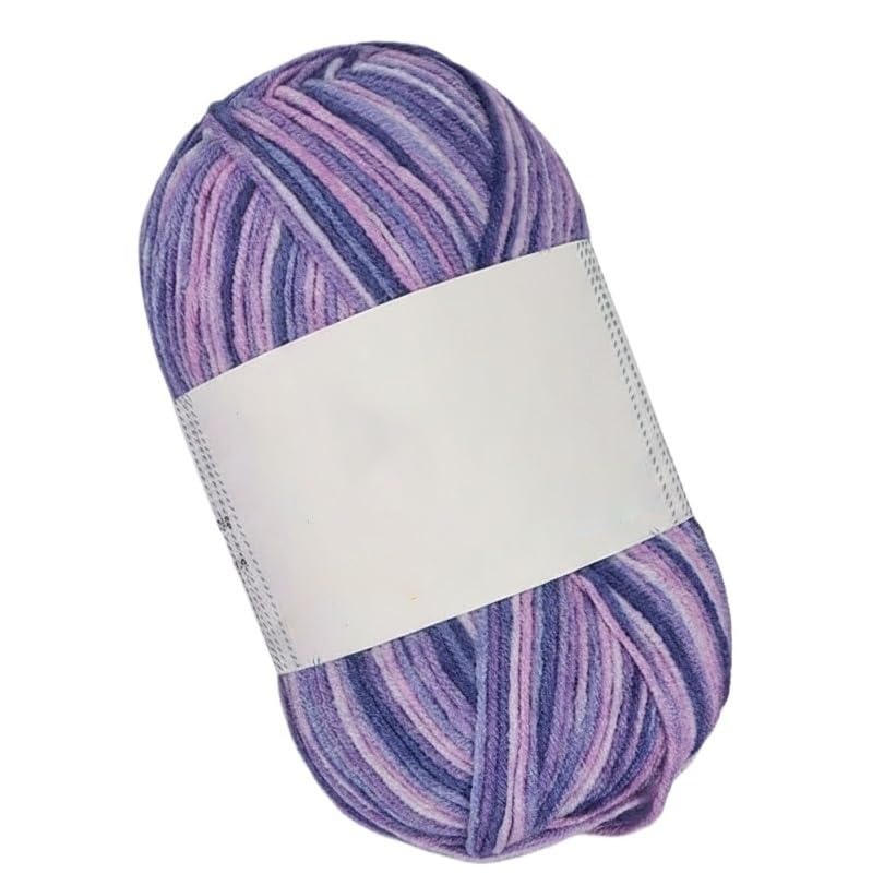 Fil coton au lait teint dans l'espace 3 épaisseurs | 5 rouleaux panachés de 50g pour crochet 2mm