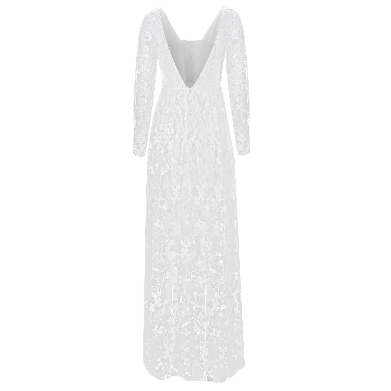 Générique Robe Ete Femme Chic et Elegantde mariée pour Femme Sexy en Dentelle Coupe Basse à Manches Longues Robe Ete Femme Chic et Elegantde Vacances Robe Ete Femme Chic et Elegantde dîner Robe