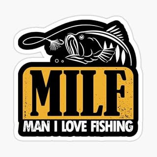 STICKY DUDE | Milf Man I Love Fishing Sticker | Yeti Cup Vinyl Cooling Box Waterproof Sticker Decal Car Laptop Wall Window Bumper Sticker 5"
