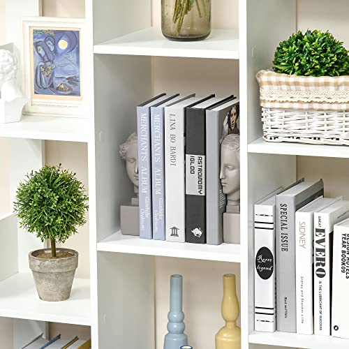 Homcom Tree Bookshelf, Modern Freestanding Bookcase With 13 Open Shelves, Display Unit For Living Room, Study Or Office, White #TOP7