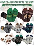 Chicingyou 8 Pairs Funny Sasquatch Socks for Men Father's Day Novelty Outdoor Hiking Crew Dress Socks with Cool Pattern Design Birthday Holiday Stocking Stuffers Gifts for Sasquatch Lover