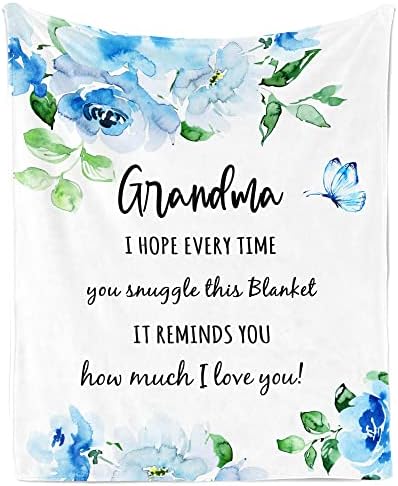 Julazy Grandma Gifts Blanket, Gifts for Grandma Throw Blanket 60"x 50", Grandma Birthday Gifts, Great Grandma Gifts from Grandchildren, Best Grandma Gift Ideas, Birthday Gifts for Grandmother