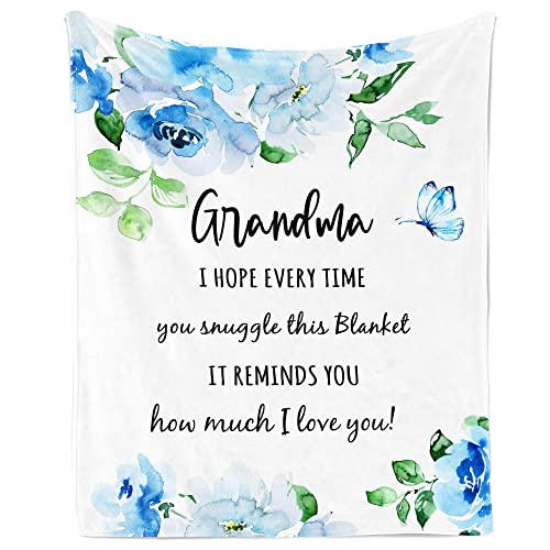 Julazy Grandma Gifts Blanket, Gifts For Grandma Throw Blanket 60"X 50", Grandma Birthday Gifts, Great Grandma Gifts From Grandchildren, Best Grandma Gift Ideas, Birthday Gifts For Grandmother #TOP1