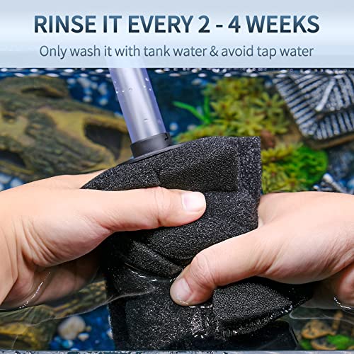 Image of Pawfly Large Aquarium Bio Sponge Filter Quiet Fish Foam Filter with Airline Tubing Suction Cups Check Valve Connectors and Control Valve Accessories for Betta Fry Shrimp Fish Tank up to 60 Gallon