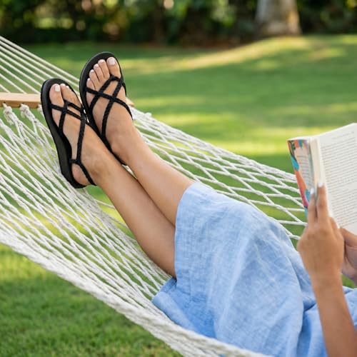 Image of Plaka Lagoon Arch Support Sandals for Women - Comfort Collection, Strappy Braided & Water-Resistant Design - Ideal for Walking, Beach & Summer Use - High-Quality Patented Sole