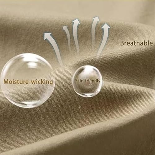 Puliam Mens Stretch Pants, Flex Fit Zipper-Pocket Durable Pants Relaxed Fit Trousers with Zipper Pockets4