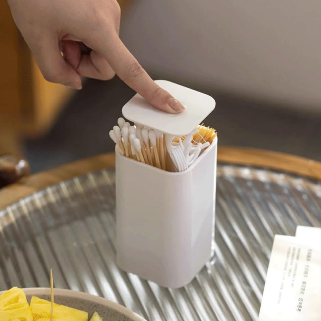 Toothpick Dispenser, Dental Floss Box, Cotton Swab Box Pop-Up Pusher, Toothpick Holder, Toothpick Pot for Restaurant, Cotton Bud, Toothpicks for Appetizers