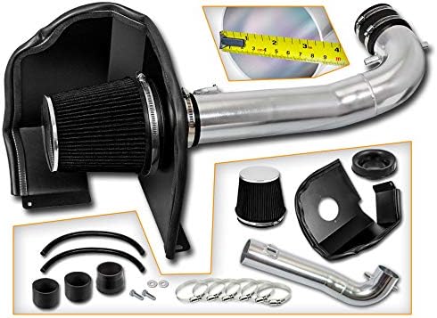 Black Heat Shield Air Intake + Filter Compatible with 14-19 Silverado Sierra 1500 V8