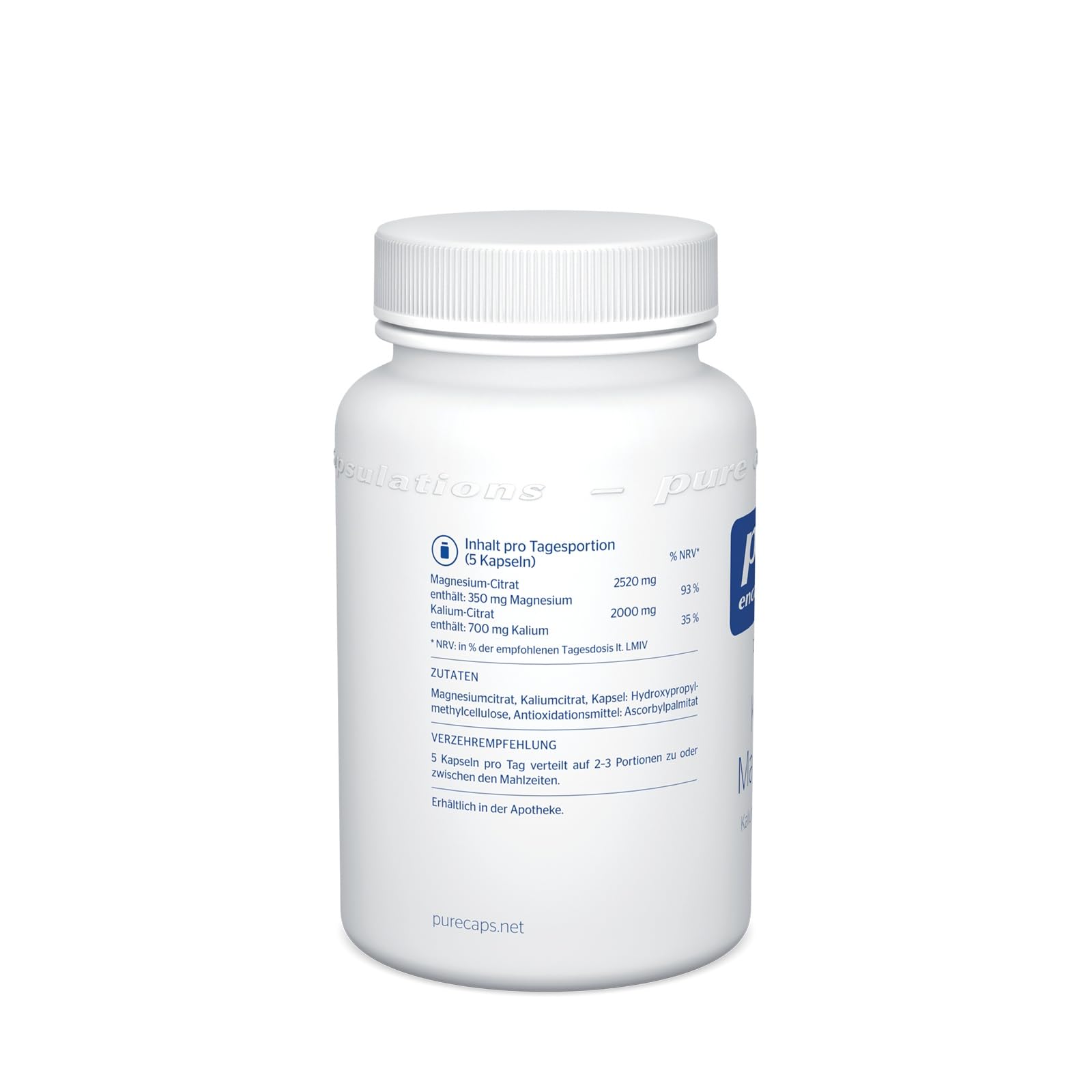 Pure Encapsulations - Kalium-Magnesium (Citrat) - Hochwertige Elektrolyt-Kombination für Blutdruck, Nerven und Muskeln - Organische Citrat-Form - 180 vegane Kapseln