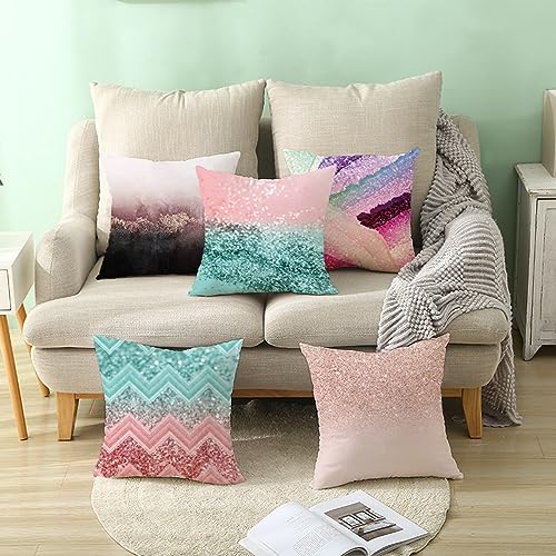 Housse de coussin hydrofuge 50x50 en polyester géométrique multicolore CEVAN, lot de 4 - 8