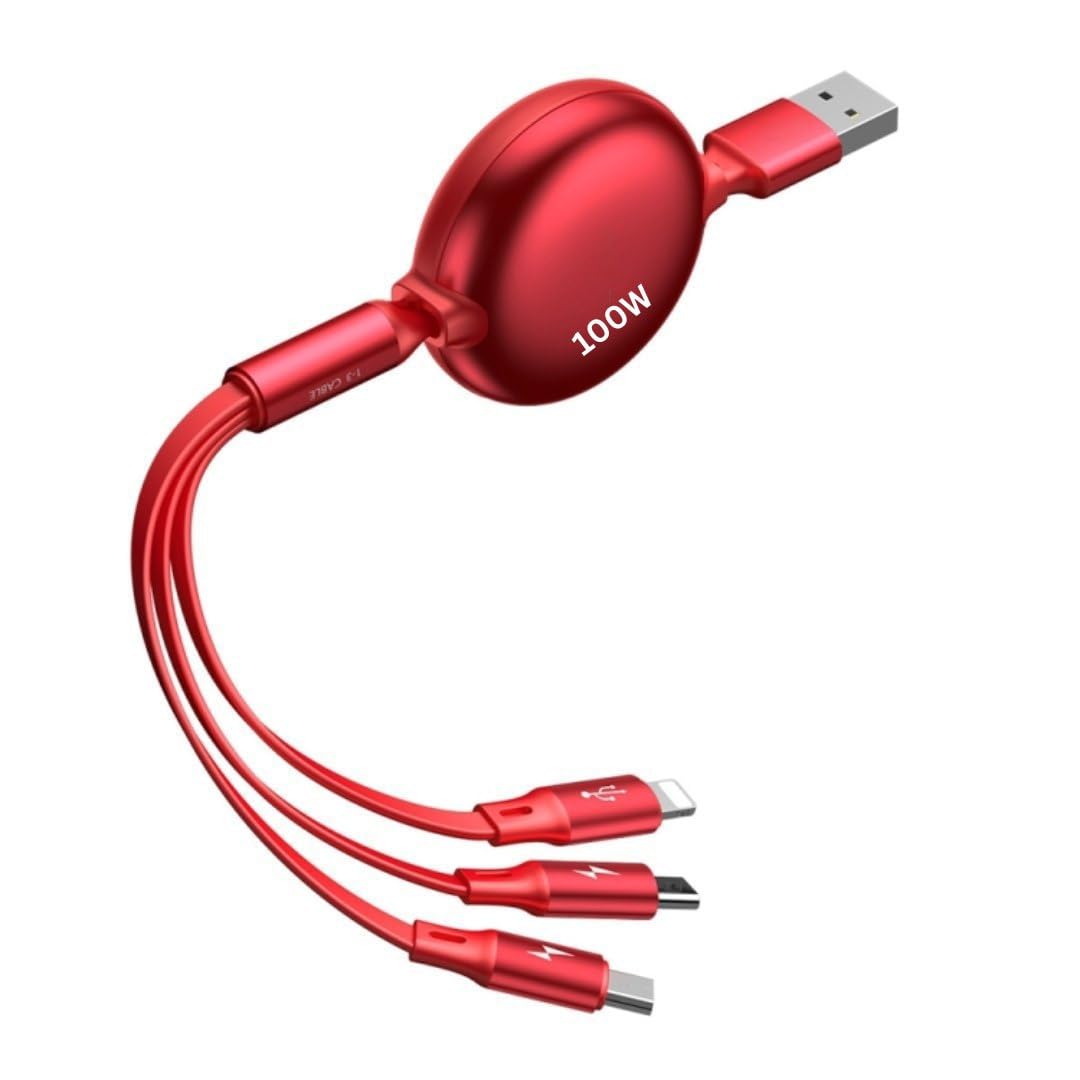 Gilary Fast Charging 3-in-1 USB Cable | Universal Compatibility | Nylon Braided Charger for ios, Android, and Type-C Devices (Telescopic Round Cable) (B0CDCFR36X) Amazon Price History, Amazon Price Tracker