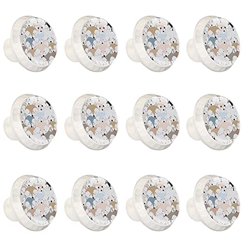 Boutons de tiroir renard lot de 12 poignées de meuble cuisine commode et armoire ronde