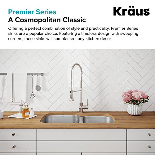 Kraus Kbu21 30 Inch Undermount 60/40 Double Bowl 16 Gauge Stainless Steel Kitchen Sink #TOP10
