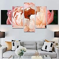 SIGNWIN 5 Panel Canvas Wall Art Pink Petal for Home Decorations Ready to Hang - 60