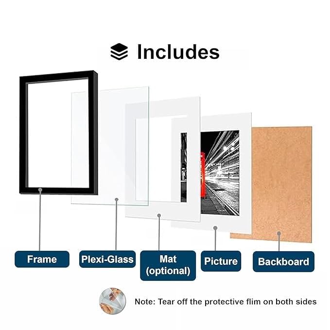Image of A4 Size Black Wall Photo Frame Design 12