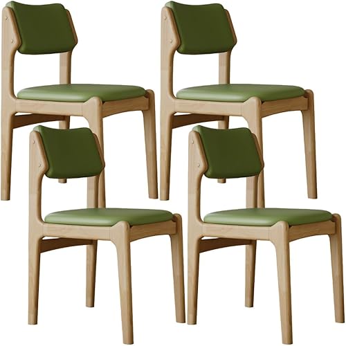 Miniatura 45 de YVYKFZD Wooden Dining Chairs Set, Leather Dining Room Chair with Back, Upholstered Kitchen Chairs, Armless Living Room Chair, for Bedroom Offices