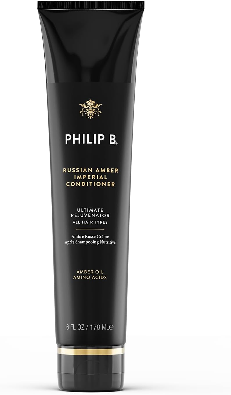 PHILIP B Russian Amber Imperial Conditioner, 6 fl. oz. (178 ml) - Restorative, Color-protective, Weightless Hydration With Amber Oil and Amino Acids