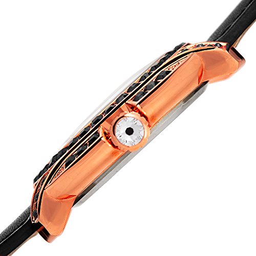 Burgi Swarovski Crystal Women's Watch - Unique Diamond Hour Markers On Mother Of Pearl Dial With Colored Swarovski Crystals On Genuine Leather Strap Watch - Bur156 #TOP2