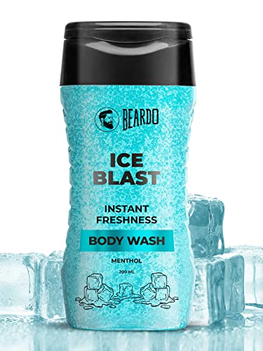 Beardo Ice Blast Body Wash For Men 200ml | Refreshing Menthol Cooling Instant Icy Cool Freshness Body Wash | Shower Gel For Summer Heat | For Skin Dry