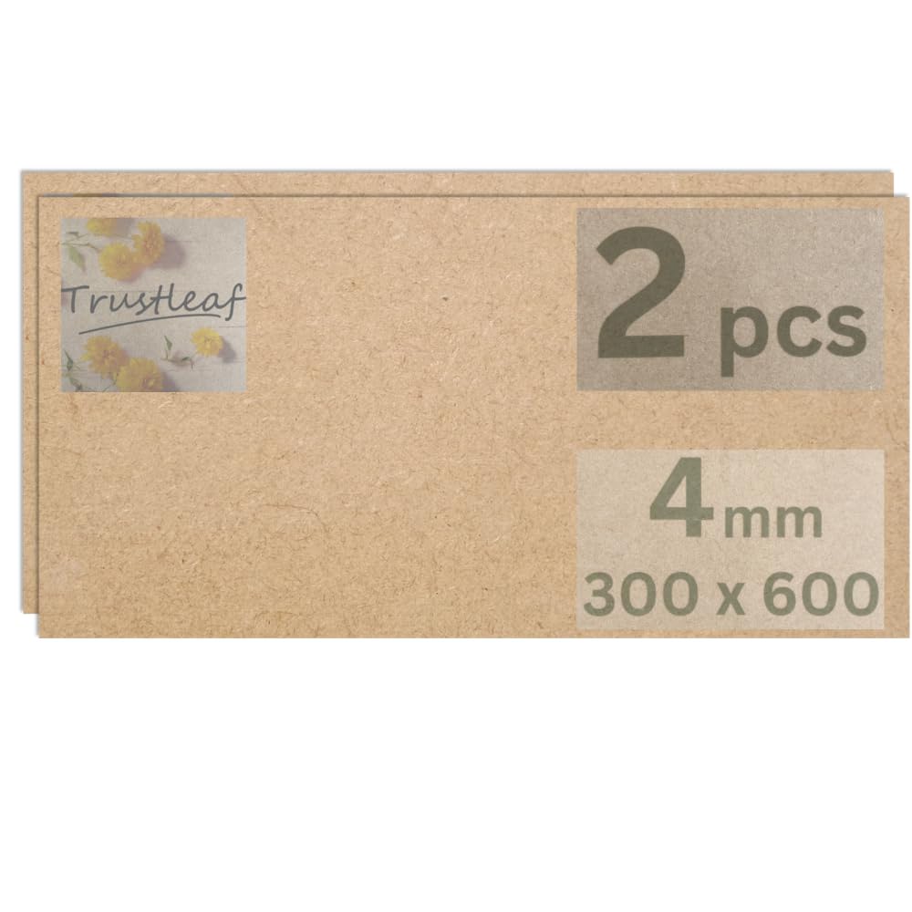 Trustleaf 4mm Sheets of MEDITE Premier MDF 300mm x 600mm approx 1ft x 2ft. Pack of 2
