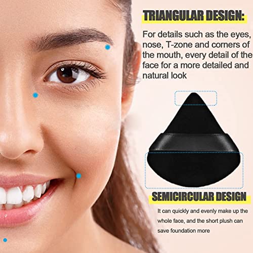 Image of 15pcs Triangle Powder Puff For Women Makeup Sponge puff Multicolored Face Dry Wet Makeup Puff for Loose Powder Body Powder, Cotton Cosmetic Sponge for Contouring, Under Eyes and Corners